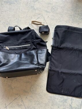 BEIS Black Travel Convertible Backpack with Changing Pad and Pouch